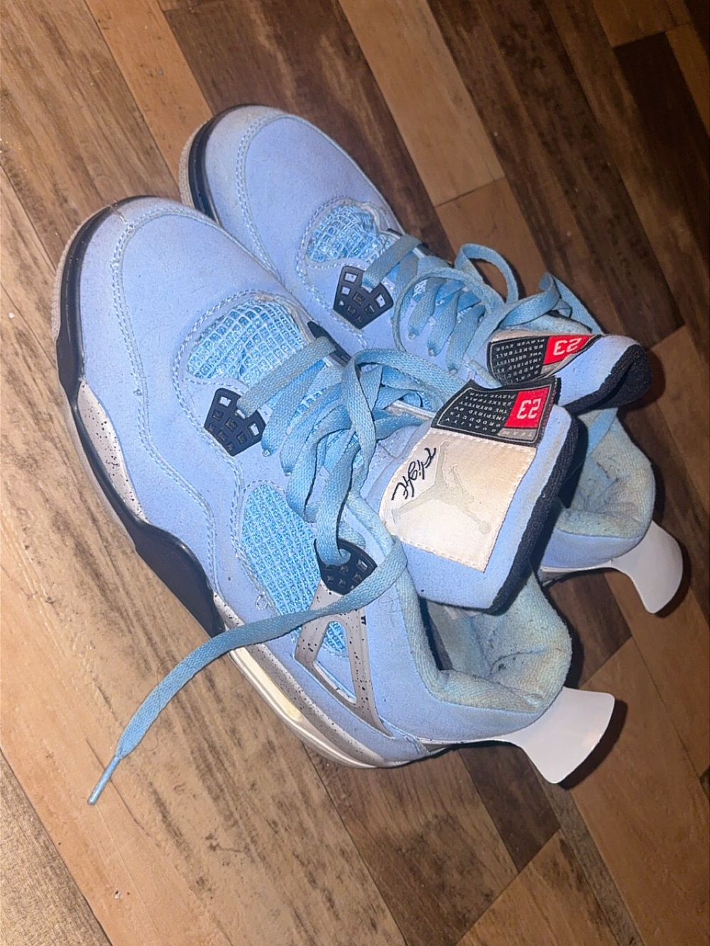 Jordan Men's Light Blue and White Retro Sneakers